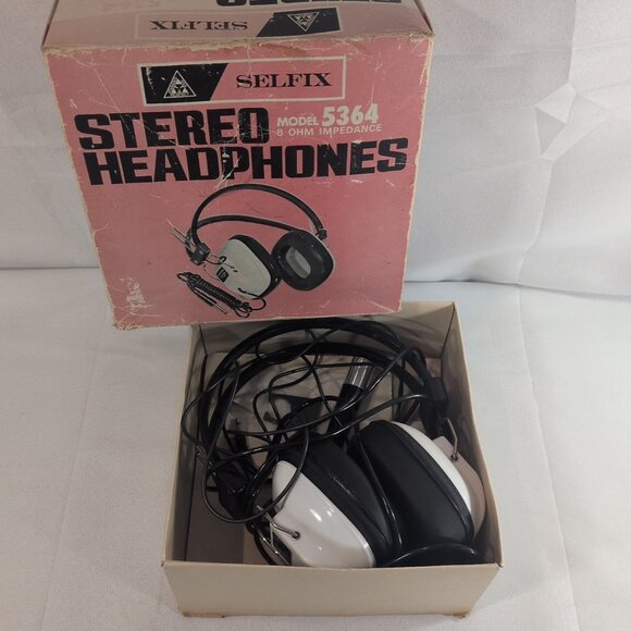 Selfix Stereo Headphone Model 5364 8 OHMS Impedance Vintage 1970s Tested Working - Picture 2 of 16